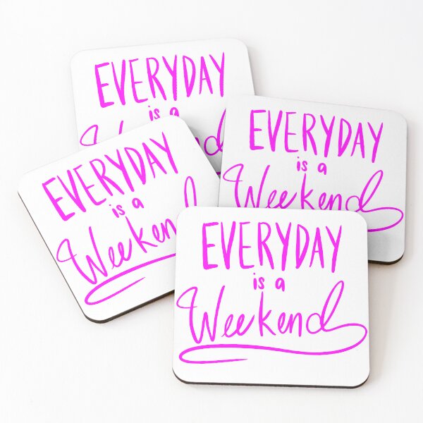 Item preview, Everyday Is A Weekend Pink Simple Art Print designed and sold by lineartdesigns.