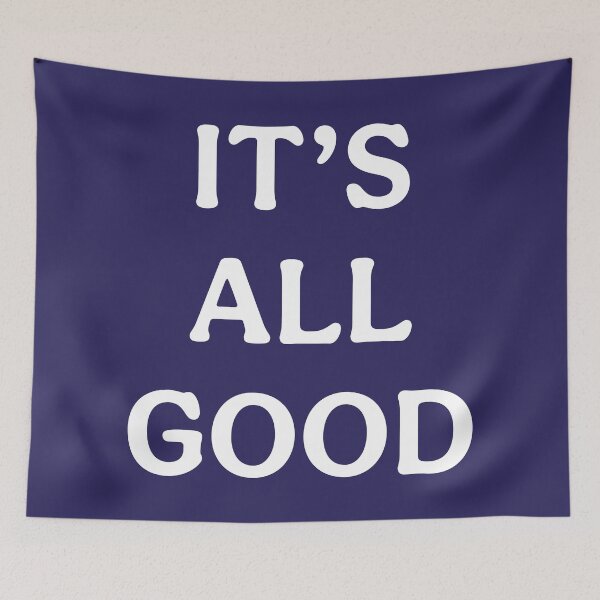 Item preview, Its All Good (White Navy Blue) designed and sold by ToluaPrints.