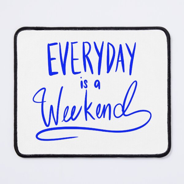 Item preview, Everyday Is A Weekend Blue Simple Art Print designed and sold by lineartdesigns.