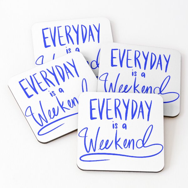 Item preview, Everyday Is A Weekend Blue Simple Art Print designed and sold by lineartdesigns.