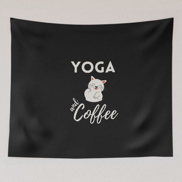 Item preview, Yoga Cat And Coffee designed and sold by behappysiempre.