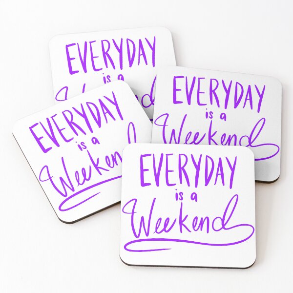 Item preview, Everyday Is A Weekend Purple Simple Art Print designed and sold by lineartdesigns.