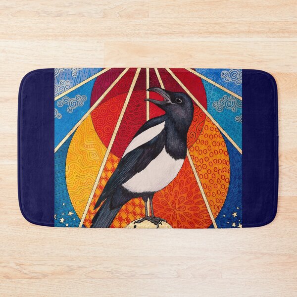 Item preview, Mixed media occult tarot magpie painting designed and sold by RedFinchDesigns.