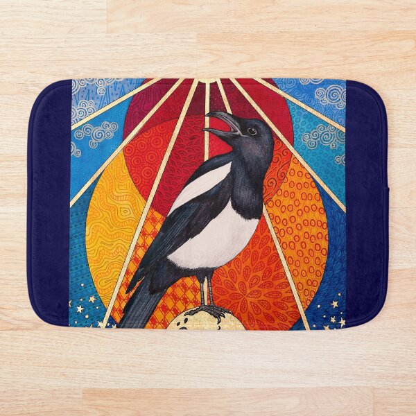 Item preview, Mixed media occult tarot magpie painting designed and sold by RedFinchDesigns.