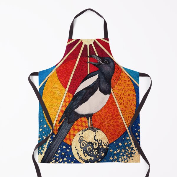 Item preview, Mixed media occult tarot magpie painting designed and sold by RedFinchDesigns.
