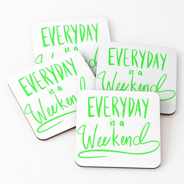 Artikelvorschau, Everyday Is A Weekend Green Simple Art Print entworfen und verkauft von lineartdesigns.
