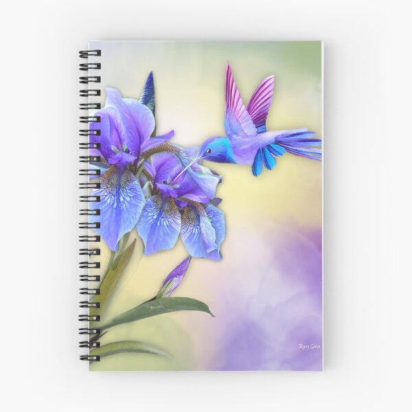 Item preview, Hummingbird on Blue/Purple Iris designed and sold by MoragBates.
