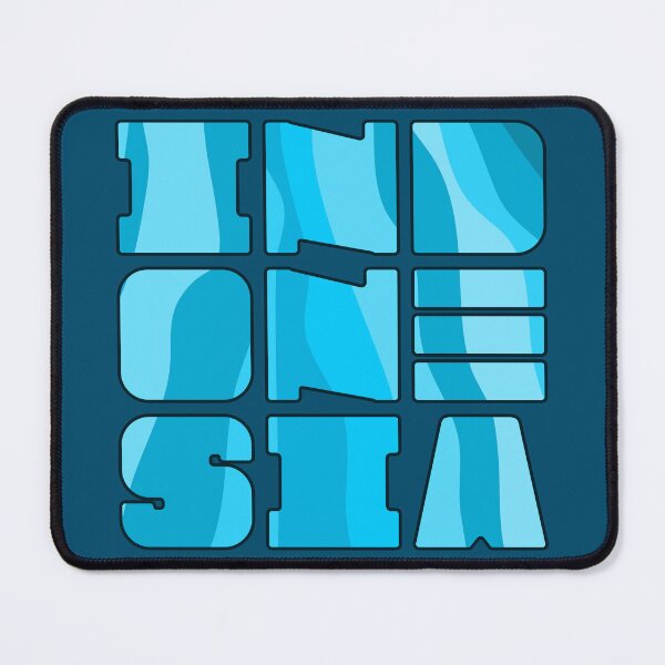 Item preview, Indonesia Text Art Abstract Waterfall Blue designed and sold by cashewdays.
