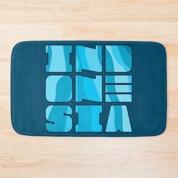 Item preview, Indonesia Text Art Abstract Waterfall Blue designed and sold by cashewdays.