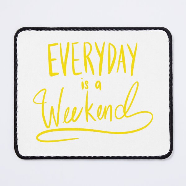 Item preview, Everyday Is A Weekend Yellow Simple Art Print designed and sold by lineartdesigns.