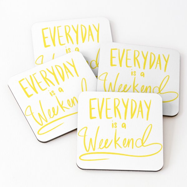 Item preview, Everyday Is A Weekend Yellow Simple Art Print designed and sold by lineartdesigns.