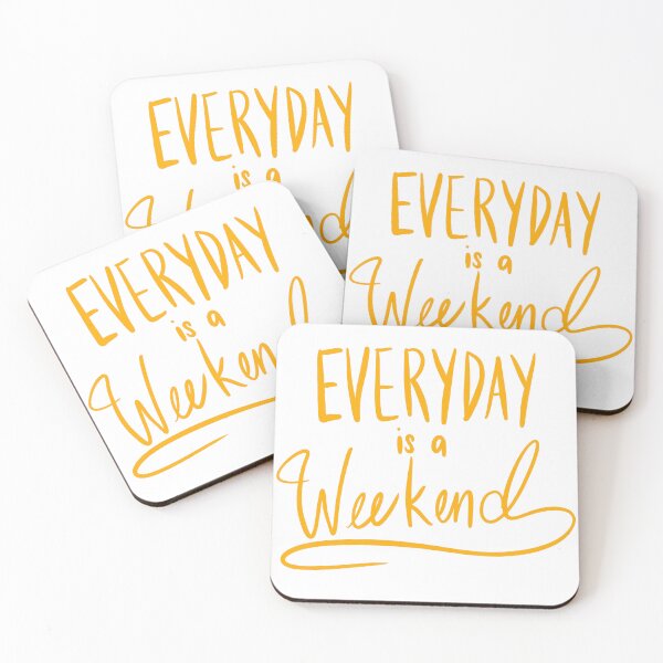 Item preview, Everyday Is A Weekend Orange Simple Art Print designed and sold by lineartdesigns.