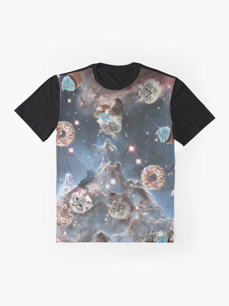 Alternate view of Cupcake Donut Space Cat Graphic T-Shirt