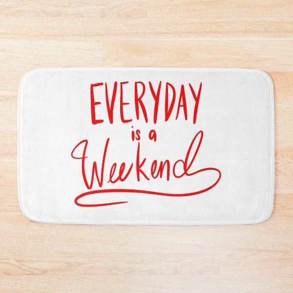 Item preview, Everyday Is A Weekend Red Simple Art Print designed and sold by lineartdesigns.