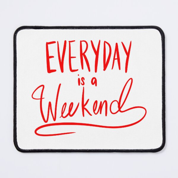 Item preview, Everyday Is A Weekend Red Simple Art Print designed and sold by lineartdesigns.