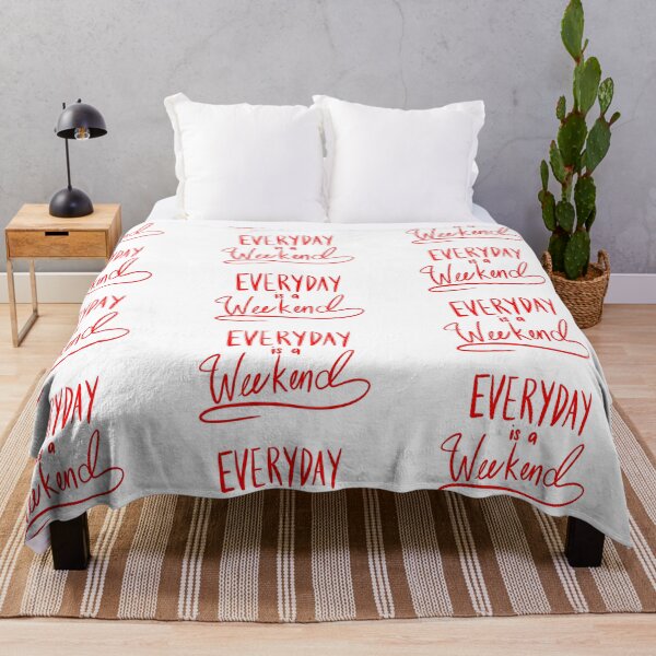 Item preview, Everyday Is A Weekend Red Simple Art Print designed and sold by lineartdesigns.