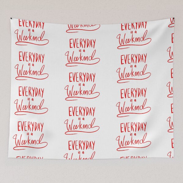 Aperçu de l'œuvre Everyday Is A Weekend Red Simple Art Print créée et vendue par lineartdesigns.