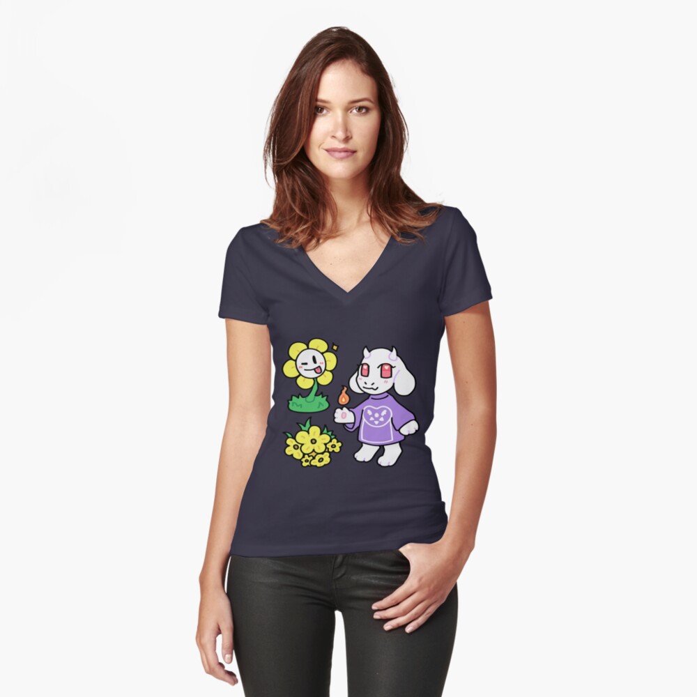 Item preview, Fitted V-Neck T-Shirt designed and sold by moobloom.