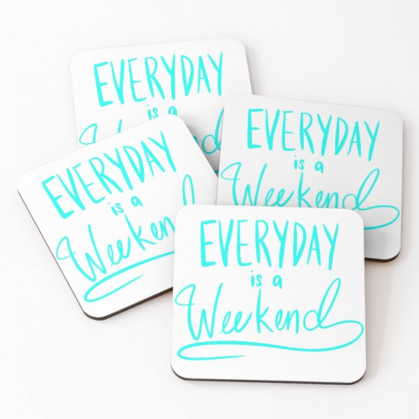 Artikelvorschau, Everyday Is A Weekend Cyan Simple Art Print entworfen und verkauft von lineartdesigns.