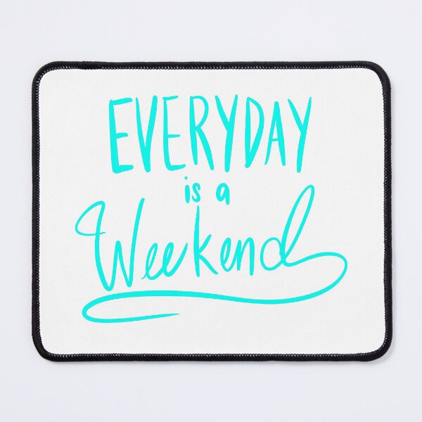 Item preview, Everyday Is A Weekend Cyan Simple Art Print designed and sold by lineartdesigns.
