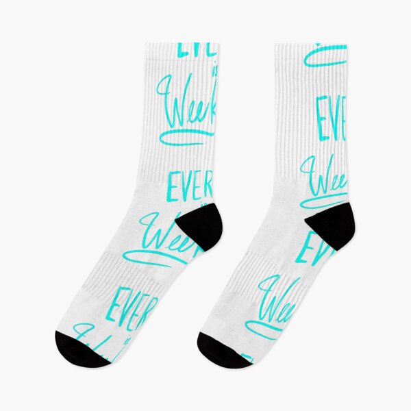 Item preview, Everyday Is A Weekend Cyan Simple Art Print designed and sold by lineartdesigns.