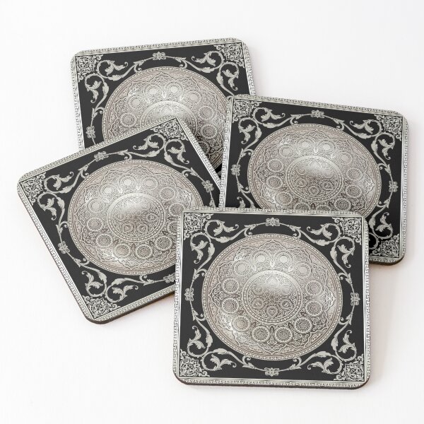 Item preview, Ornate Baroque Metallic Khaki Black Greek Meander designed and sold by Yiorgos Designs.