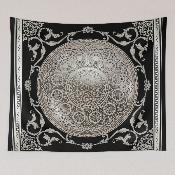 Item preview, Ornate Baroque Metallic Khaki Black Greek Meander designed and sold by Yiorgos Designs.