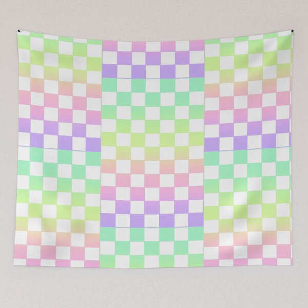 Item preview, Rainbow Retro Gradient Checkerboard Check Checkered Pattern designed and sold by hannahvira.