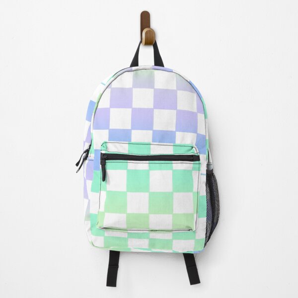Item preview, Retro Gradient Checkerboard Check Checkered Pattern in Green Purple and Blue designed and sold by hannahvira.