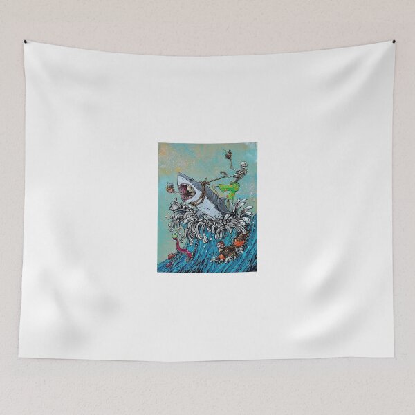 Item preview, Skeleton injoy with shark  designed and sold by Finding Print.