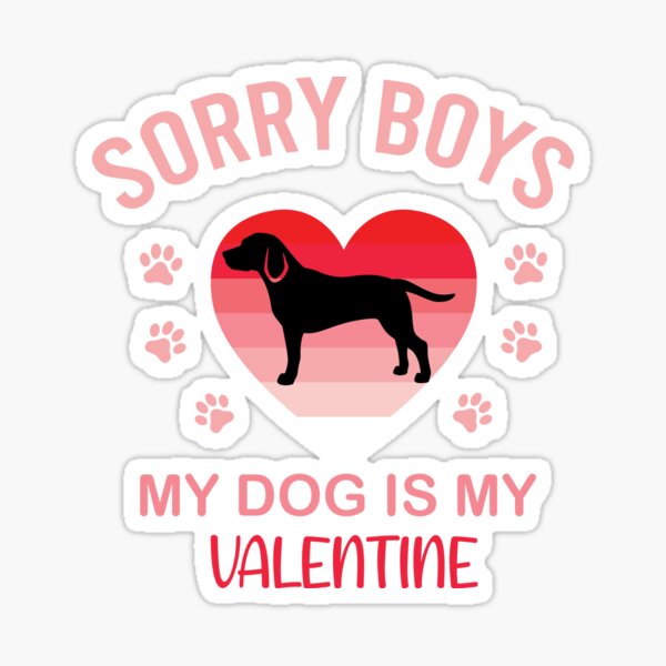 Vista previa del artículo con la obra «Lo siento, muchachos, mi perro es mi San Valentín, corazón divertido, retro, vintage, día de San Valentín, diseño de amantes de los perros para mujeres», diseñado y vendido por pedrored369.