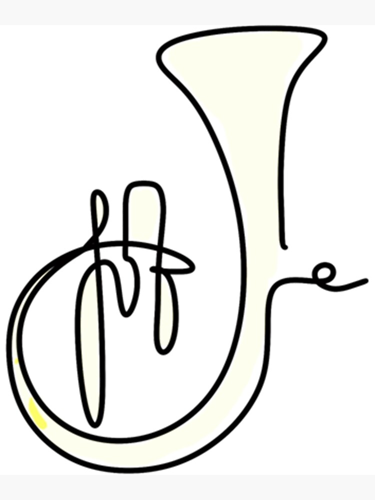 "Flugelhorn line drawing " Poster for Sale by DeneaLvone Redbubble