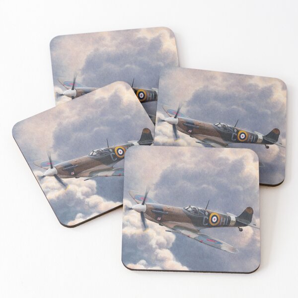 Item preview, British Royal Air Force Military Spitfire Airplane Flying in Clouds designed and sold by ScienceSource.