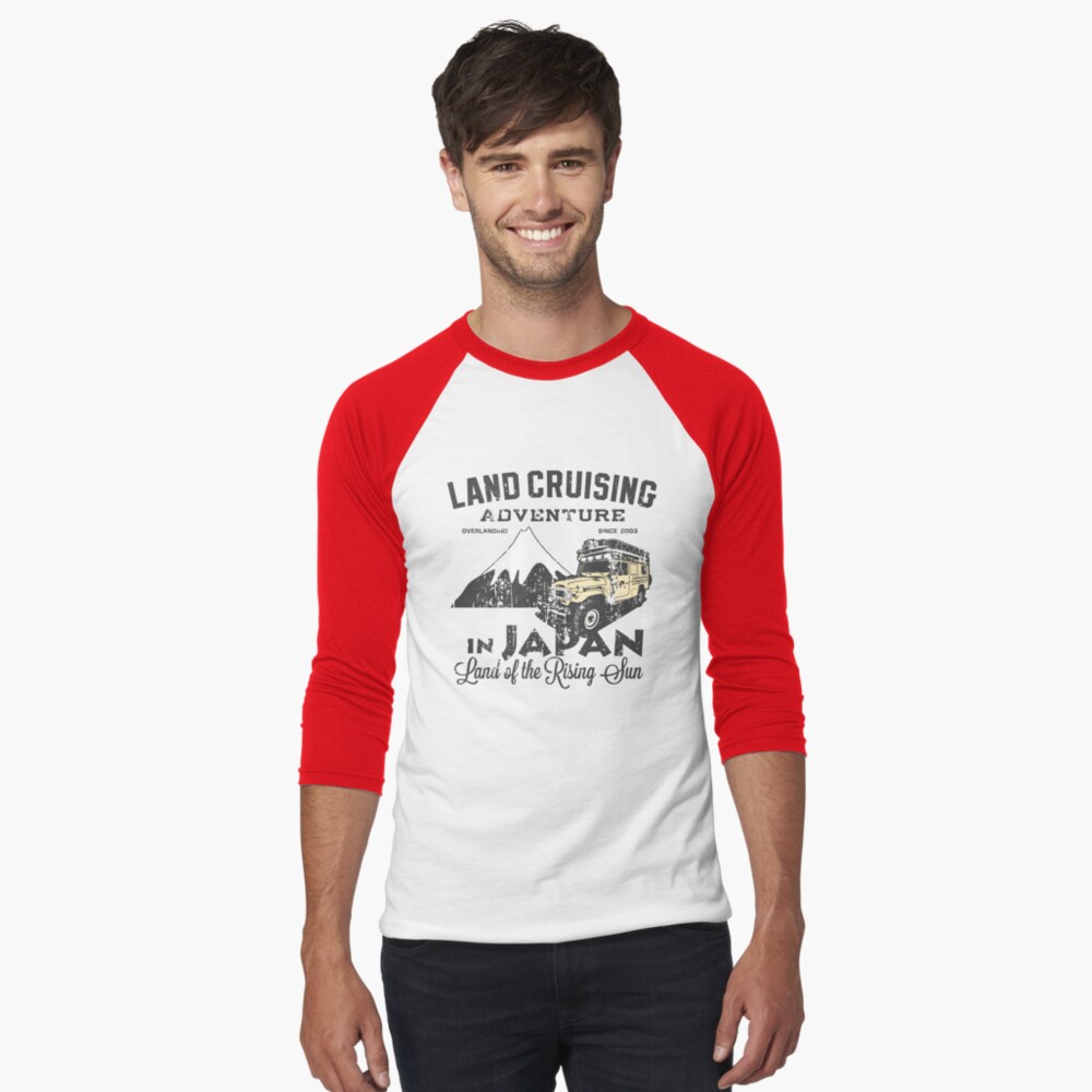 Landcruising Adventure in Japan - Straight font edition Baseball ¾ Sleeve T-Shirt
