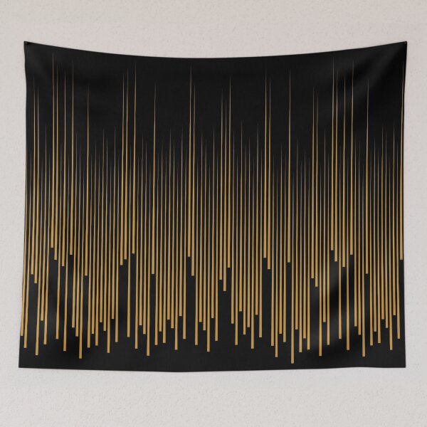 Item preview, Black and Dark Orange Frequency Stripe Pattern Pairs DE 2022 Popular Color Alameda Ochre DET482 designed and sold by ColorOfTheYears.