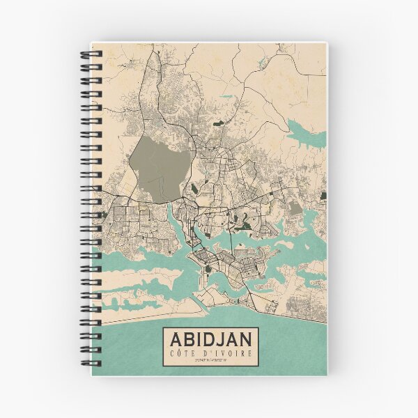 Item preview, Abidjan City Map of Côte d'Ivoire - Vintage designed and sold by deMAP.