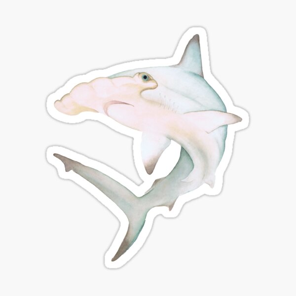 Pastel Watercolor Hammerhead Shark Sticker