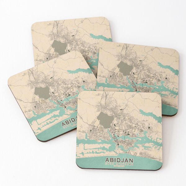 Item preview, Abidjan City Map of Côte d'Ivoire - Vintage designed and sold by deMAP.