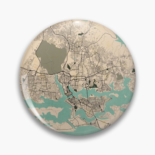 Item preview, Abidjan City Map of Côte d'Ivoire - Vintage designed and sold by deMAP.