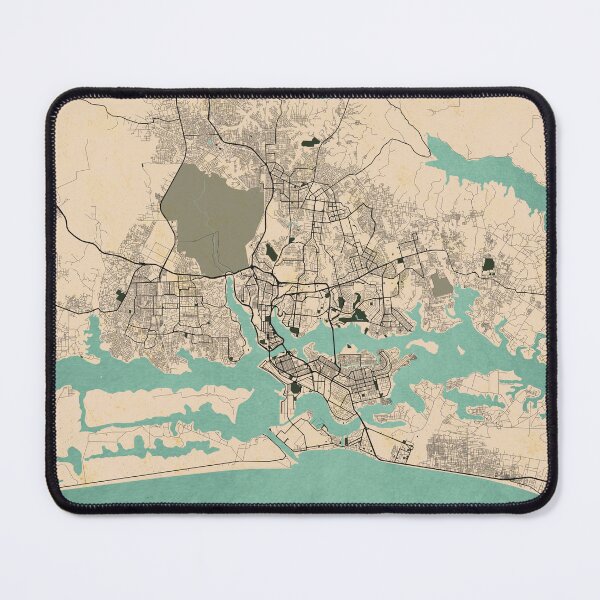 Item preview, Abidjan City Map of Côte d'Ivoire - Vintage designed and sold by deMAP.