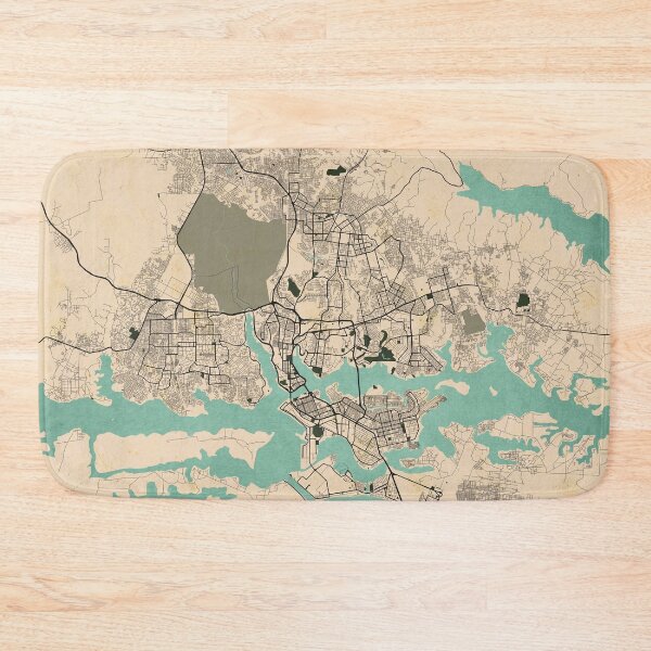 Item preview, Abidjan City Map of Côte d'Ivoire - Vintage designed and sold by deMAP.