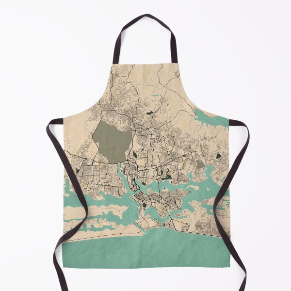 Item preview, Abidjan City Map of Côte d'Ivoire - Vintage designed and sold by deMAP.