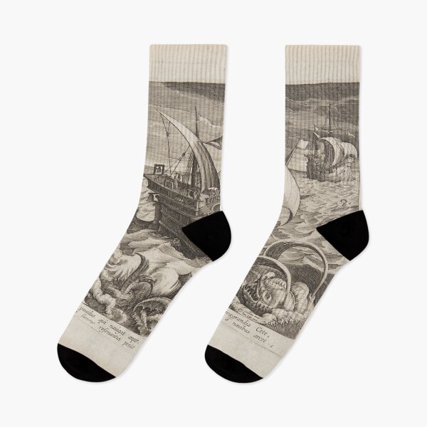 Item preview, Medieval ship and monsters designed and sold by Vintage Designs +.