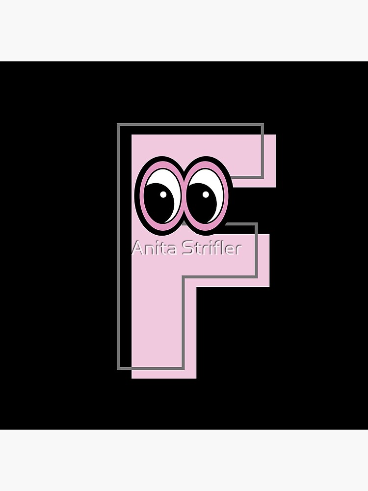 Pink letter F with eyes Sticker for Sale by Anita Strifler