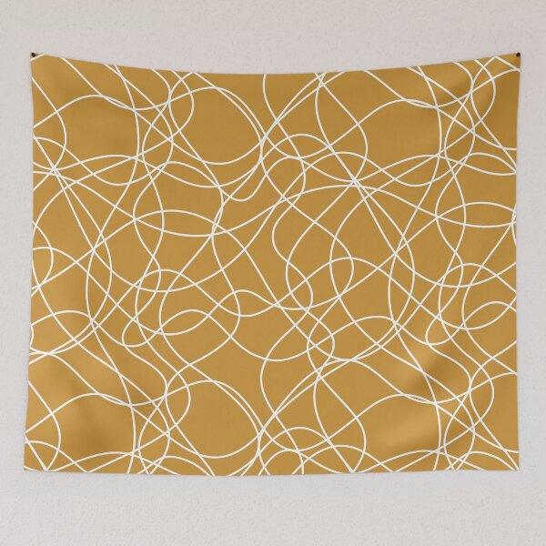 Item preview, Dark Orange and White Scribble Mosaic Pattern Pairs DE 2022 Popular Color Alameda Ochre DET482 designed and sold by ColorOfTheYears.
