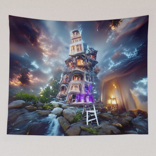 Item preview, The Tower of Illusions: A Journey Through the Realms of Perception and Deception designed and sold by aiartdirection.