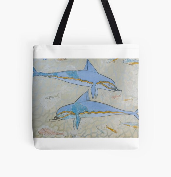 Item preview, Minoan Dolphins Fresco from Crete Greece designed and sold by allincrete.