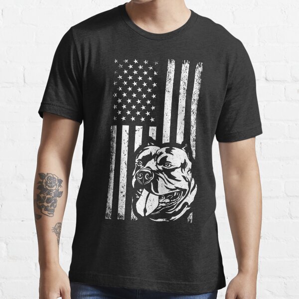 "Patriotic Flag American Pocket Bully" Tshirt for Sale by MoreCute