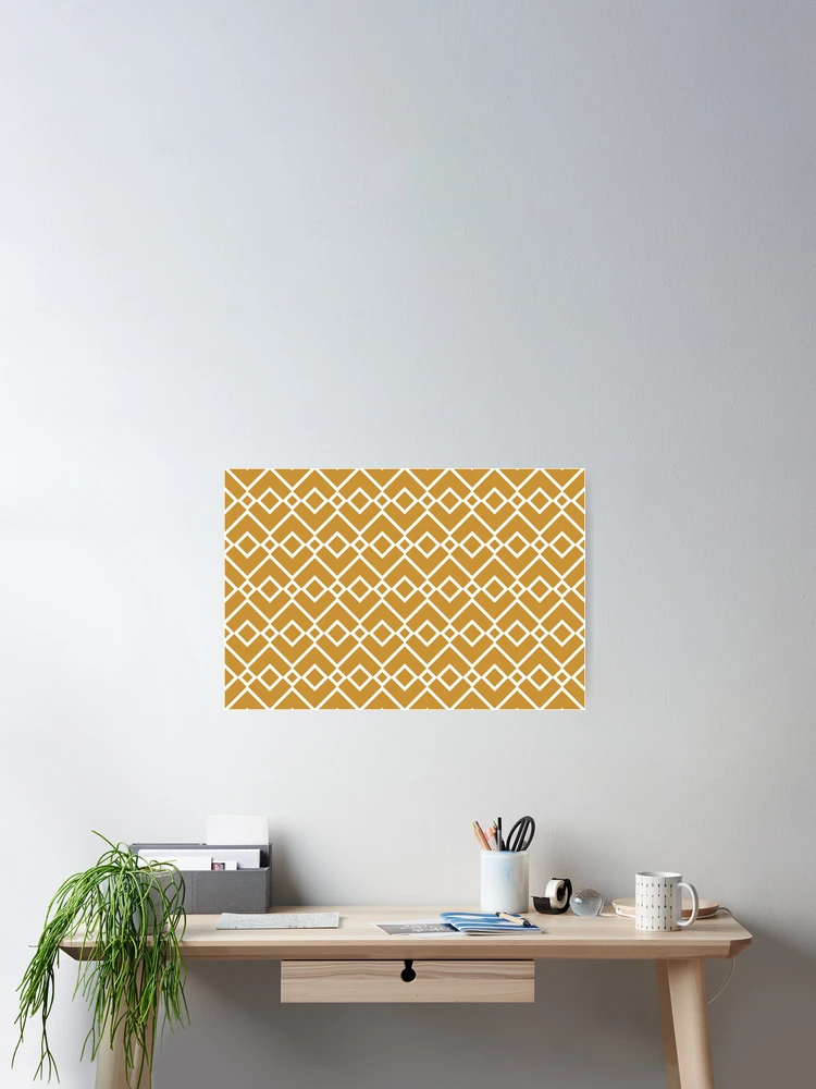 Thumbnail 2 von 3, Poster, Dark Orange and White Tessellation Line Pattern 23 Pairs DE 2022 Popular Color Alameda Ochre DET482 designt und verkauft von ColorOfTheYears.