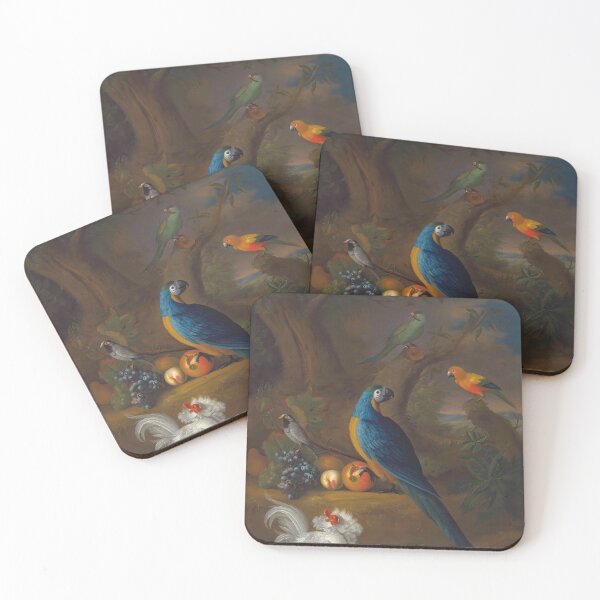 Item preview, Blue-and-Yellow Macaw With Other Ornamental Birds by Leonard Hübner designed and sold by TheCurators.